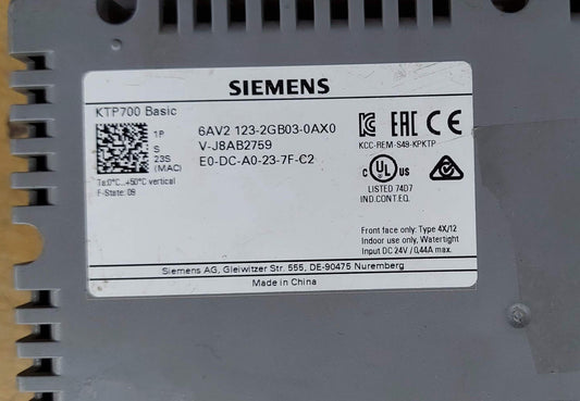 SIEMENS KTP-700 HMI REPAIRING  SERVICES